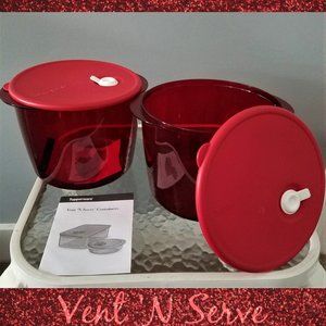 Tupperware Vent 'N Serve Round Mega Deep Container